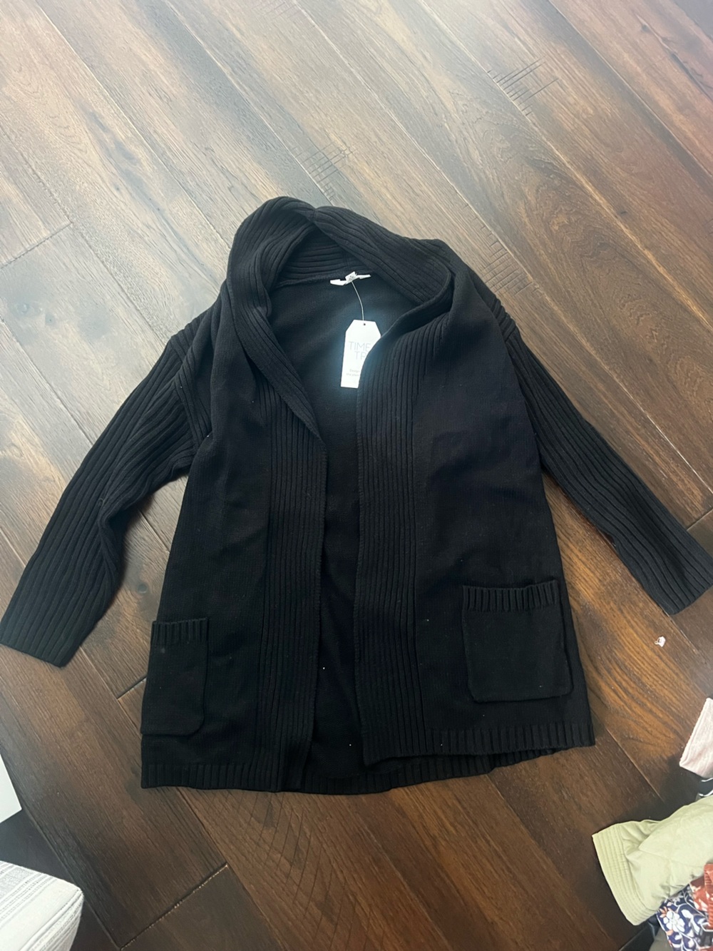 Black Shawl-Collar Sweater Cardigan